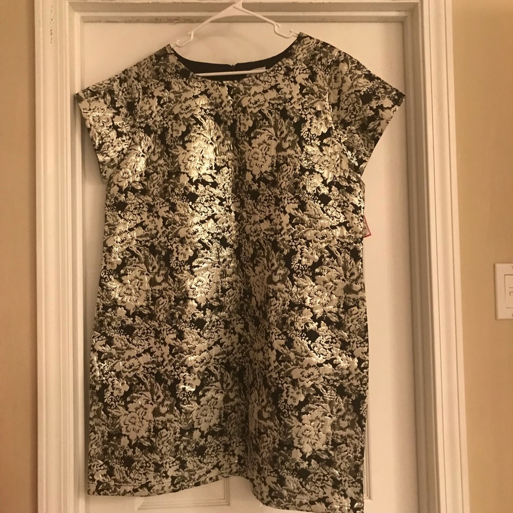 Gold, silver and black mini dress/top
